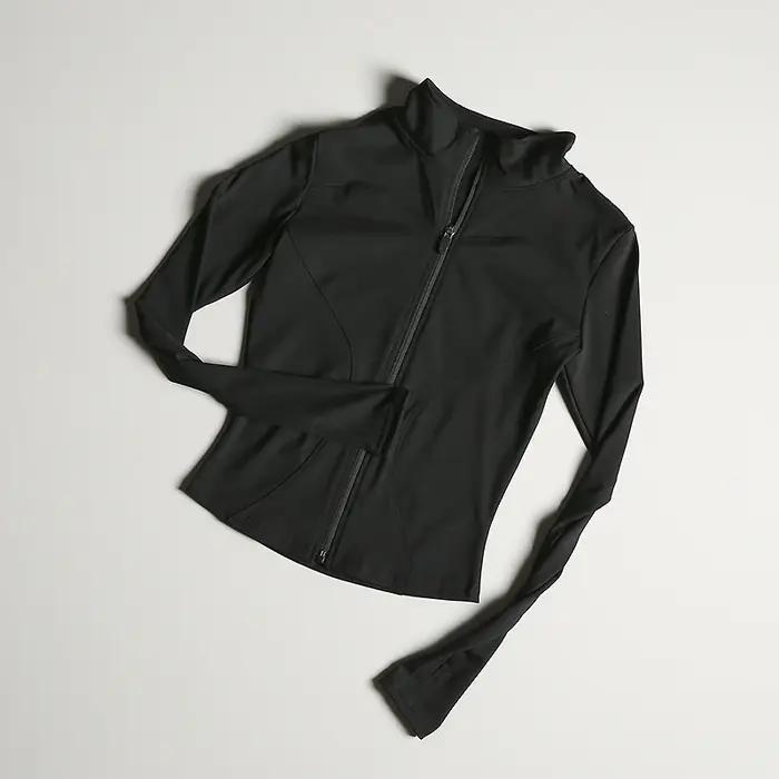 Veste de sport coupe cintrée col montant manteau à fermeture éclair sport Fitness vêtements de Yoga