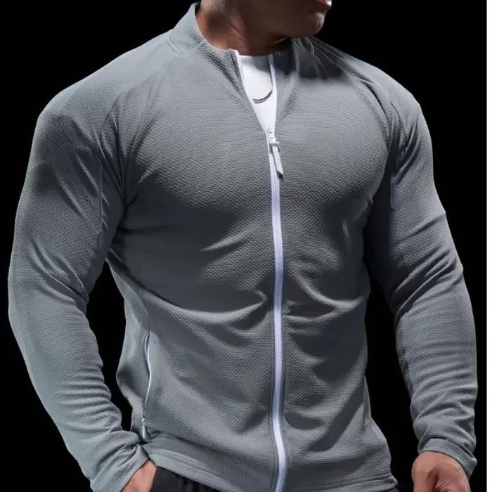 Veste sport manches longues homme - Élastique, fitness, course, musculation, cyclisme, plein air
