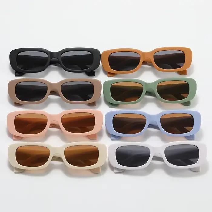 Enfants mignon Vintage givré Rectangle lunettes de soleil en plein air filles garçons doux lunettes