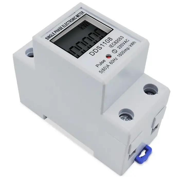 Compteur de consommation d'énergie à affichage numérique LCD, monophasé, Watt, wattmètre kWh 230V AC