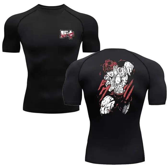 T-shirt de boxe Baki Hanma pour homme, haut de sport, entraînement en plein air, MMA Rash Guard, Her