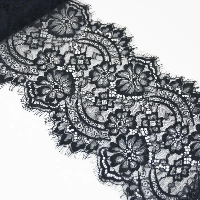 Dentelle à cils blanche, 22cm, 3 mètres/lot, décoration en tissu, accessoires pour robe de mariée, f