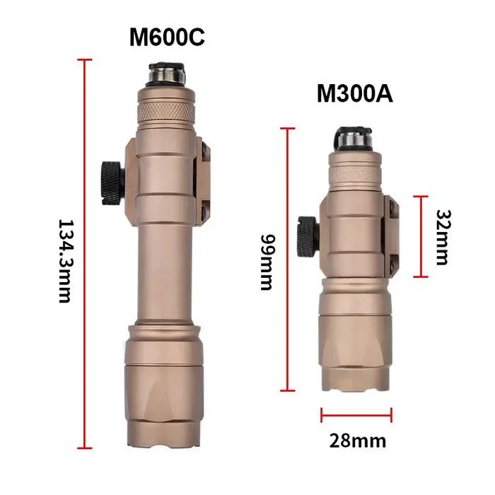 WADSN Airsoft Surefir M600C M600 M300 Lampe tactique de reconnaissance AR15 pour fusil, lampe torche