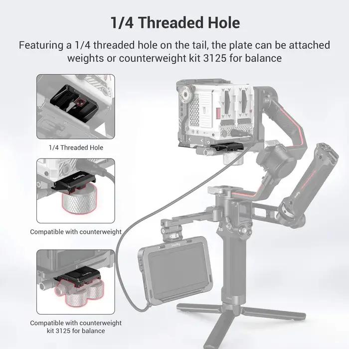 SmallRig Manfrotto plaque de dégagement rapide pour DJI RS3 /RS3 Pro/RS 2/RSC 2/RS 4/RS 4Pro/Ronin-S