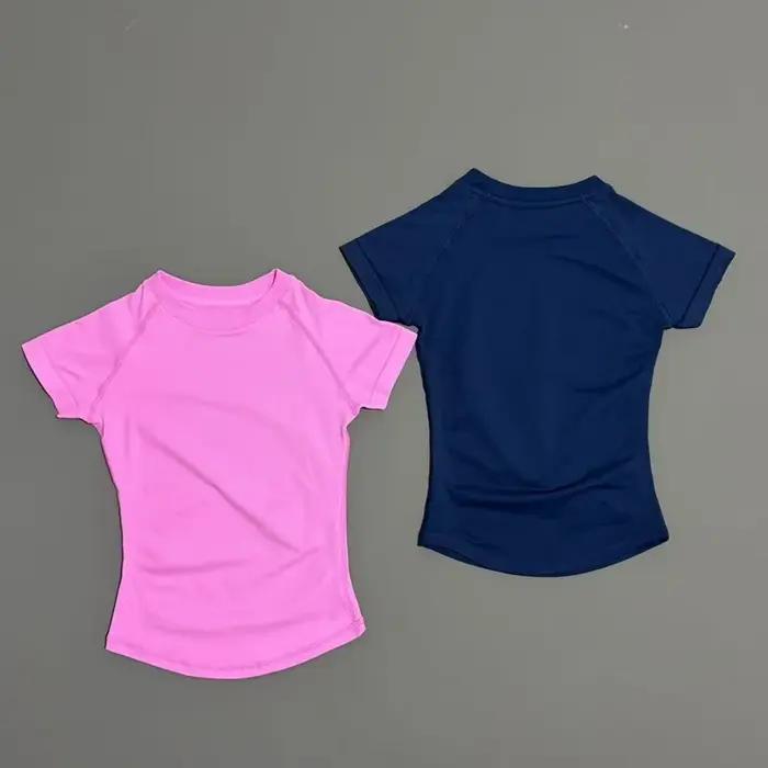 Haut de sport à manches courtes pour femme, sans couture, sculptant, pour yoga, course à pied, entra