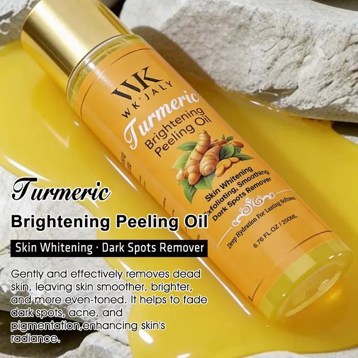 WK JALY Huile exfoliante éclaircissante au curcuma, exfoliation, élimination des taches brunes, blan