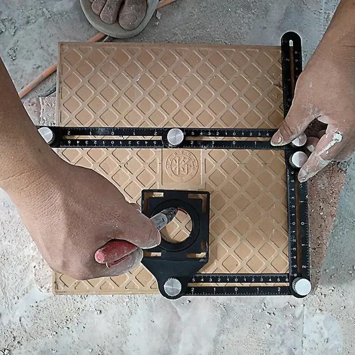 Règle de mesure multi-angle, outils de Construction, règle de positionnement pliante en aluminium, o