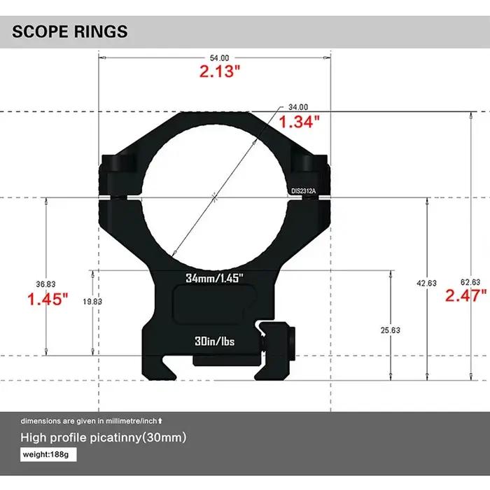 Discovery – anneau de portée de fusil 34mm 35mm, pour Rail Picatinny Cnc 7075, accessoires de chasse