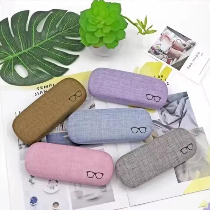 Étui à lunettes de mode coque rigide tissus de lin étuis à lunettes couverture de protection pour ho
