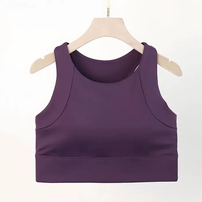 Hauts courts de sport Anti-choc pour femmes, haute résistance, coussinets intégrés, gilet de Yoga, F