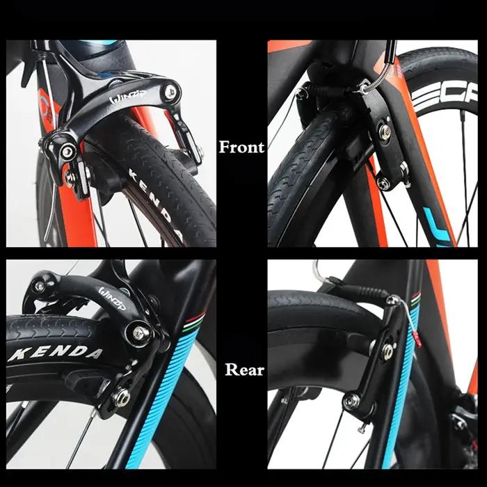 Frein de course Double Pivot V frein de route double serrure aluminium plaquettes inclus pour vélos de route sorties randonnées cyclisme nocturne