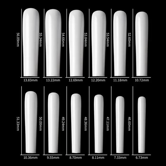 120 faux ongles carrés extra longs 3XL, en acrylique transparent, à presser, pour manucure