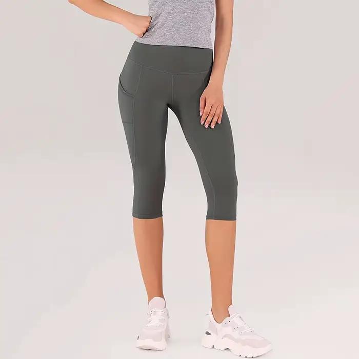 Leggings Capri pour femmes Leggings Capri taille haute avec poches pour femmes Pantalons de yoga Pan
