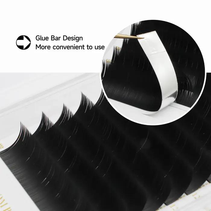 XIUSUZAKI Ellipse plat cils pointes fendues mat gris noir couleur Super doux doux naturel Extension