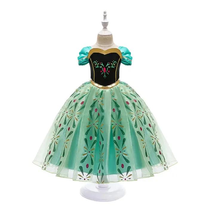 Robe Prinçesse Fille Anna Pour Enfants, Costume de Cosplay Pour Filles, Vêtements D'été Pour Hallowe