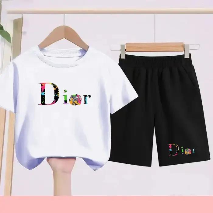 T-shirt de sport noir pour enfants de 3 à 12 ans, ensemble de vêtements de sport, short, ensemble de