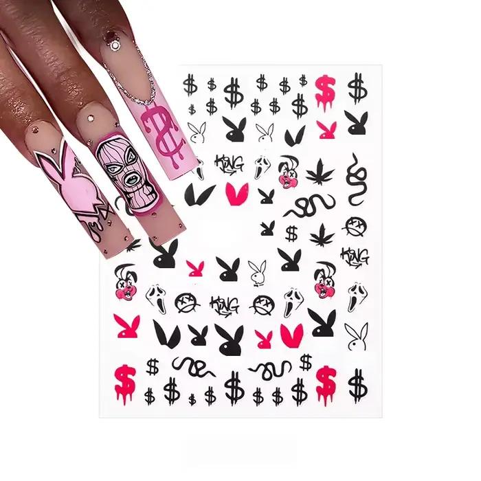 Autocollants 3D en Forme de Dollar pour Ongles, Décalcomanies Auto-Adhésives pour Manucure, Envelopp