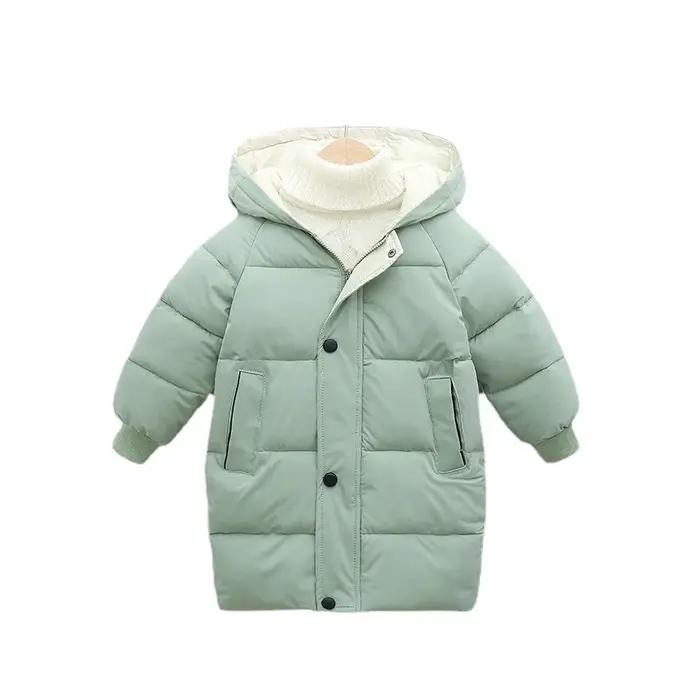 Enfants vers le bas longs vêtements d'extérieur hiver automne adolescent coton vêtements garçons fil