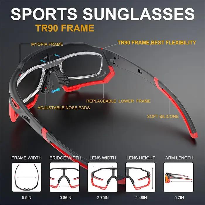 Lunettes de soleil polarisées photochromiques pour hommes, cyclisme, vtt, course, X-TIGER
