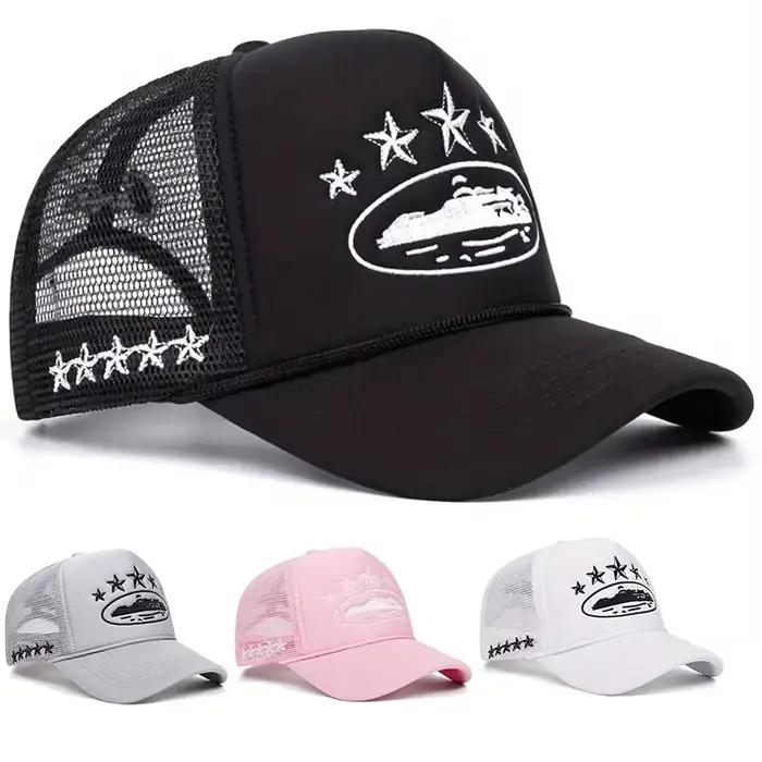 Casquette unisexe pour hommes et femmes, filet de Baseball brodé pentagramme, chapeaux décontractés