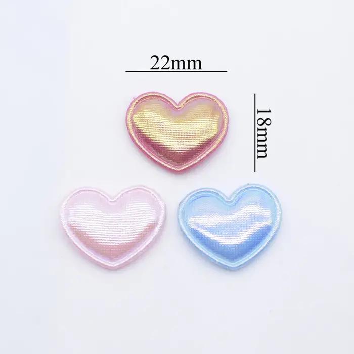 100 pièces 22*18mm coeur coloré Applique pour chapeau fait à la main artisanat vêtements patchs de c
