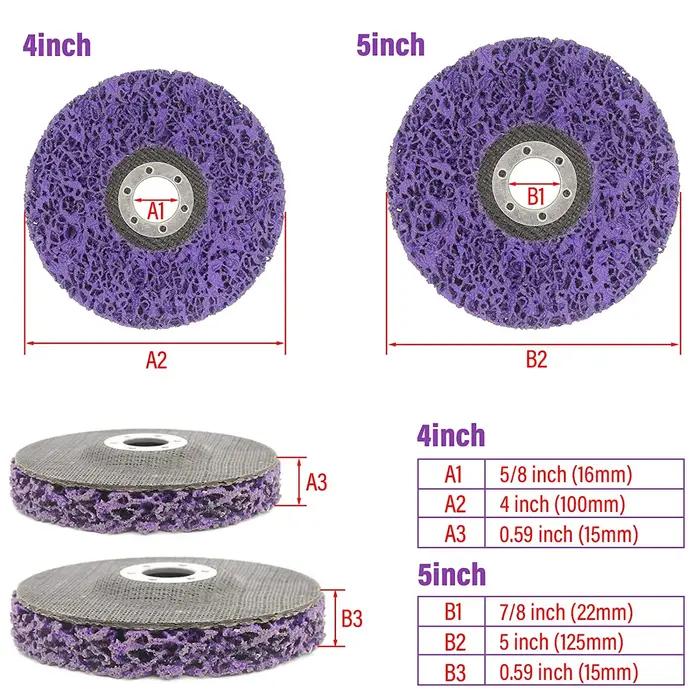 Disque à bande Poly, roue Abrasive, dissolvant de peinture, meules propres pour motos, meuleuse d'an