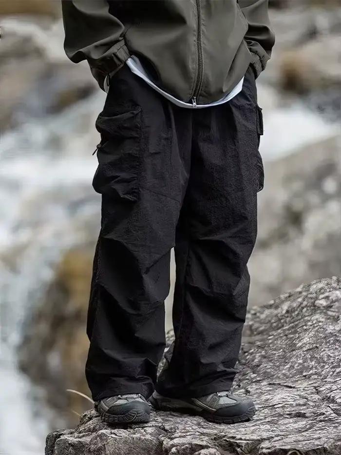 Pantalon cargo ample pour homme, printemps-été, imperméable, décontracté, sport, jogging, parachute,