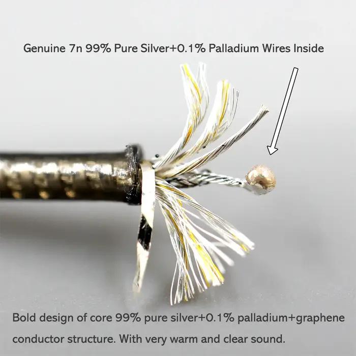 Câble d'écouteurs en argent paladium + graphène or pur 99%, pour Hifiman Sundara Ananda HE1000se V2