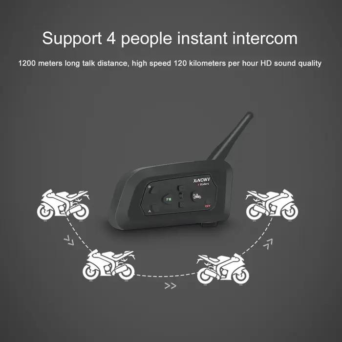 XiNOWy V4C Arbitre Casque Bluetooth Interphone Full Duplex 1200M Football Football Earhook Écouteur