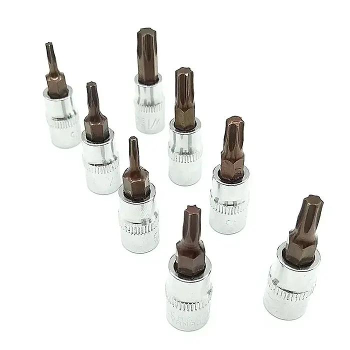 Embouts de tournevis Torx 1/4 pouces, douille d'entraînement, outils manuels, embouts de tournevis à