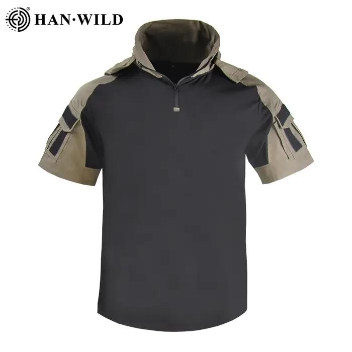 Chemise homme T-shirt tactique Safari chemises de Combat à capuche hommes vêtements chasse vêtements
