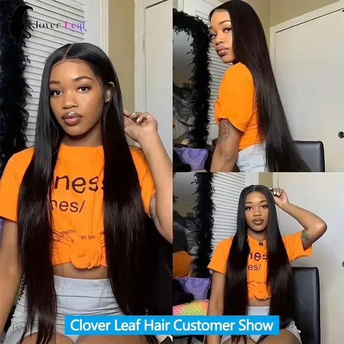 Paquets droits de cheveux humains avec frontal 13x4 paquets de cheveux bruts 100% Extensions de chev