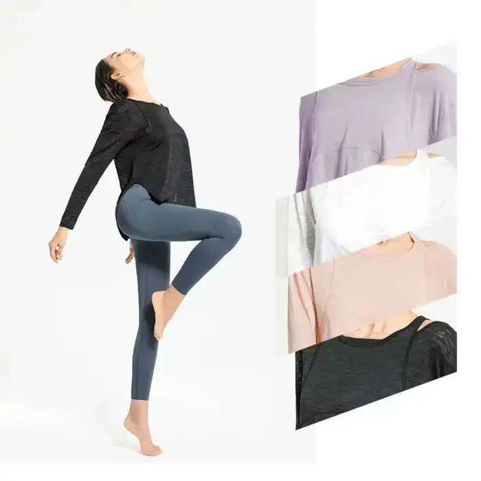Chemise de yoga à manches longues pour femmes - Haut de sport ample et confortable