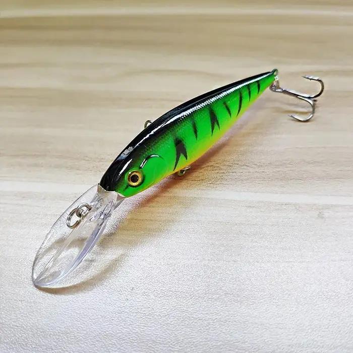 Nouveau 11 cm 10.5g appât dur méné strie leurres de pêche basse crochet d'eau douce perche de plongé