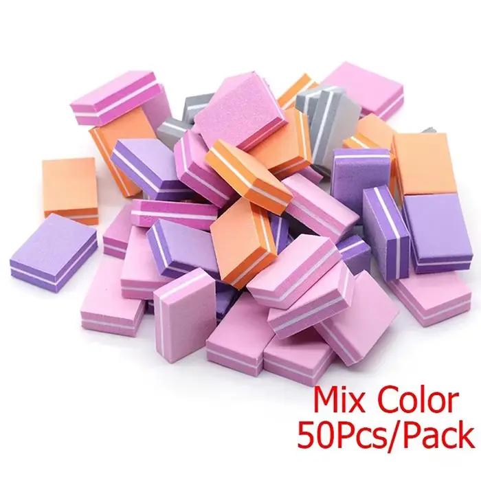 50 pièces professionnel Mini ongles Art tampon fichier 100/180 papier de verre manucure conseils soi