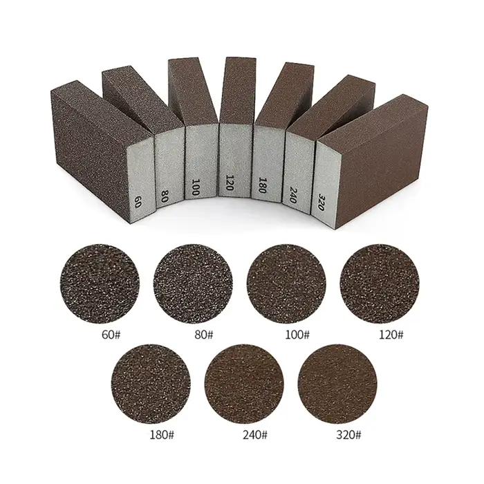Blocs d'éponge de ponçage grain 60 80 100 120 180 240 320, éponge de meulage murale, bloc de sable,