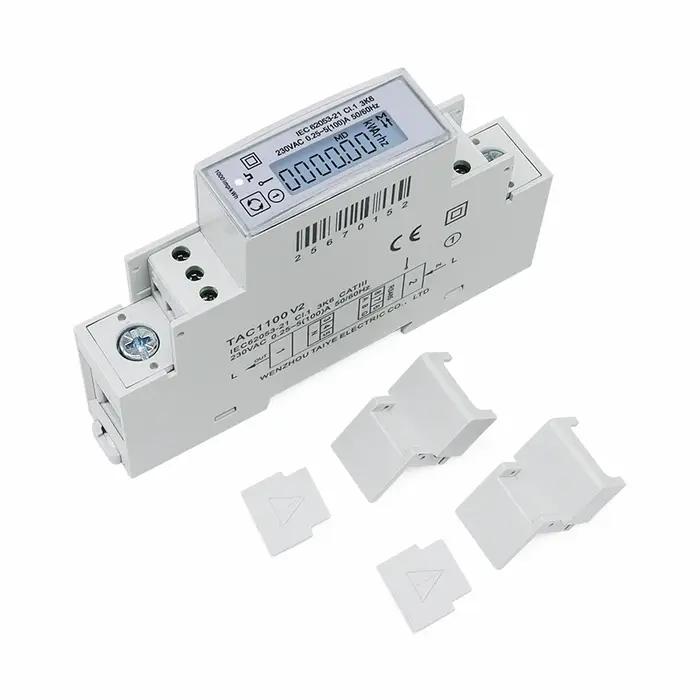Compteur d'électricité sur Rail Din monophasé 100A, 230V, Kwh, compteur d'énergie multifonction, RS4