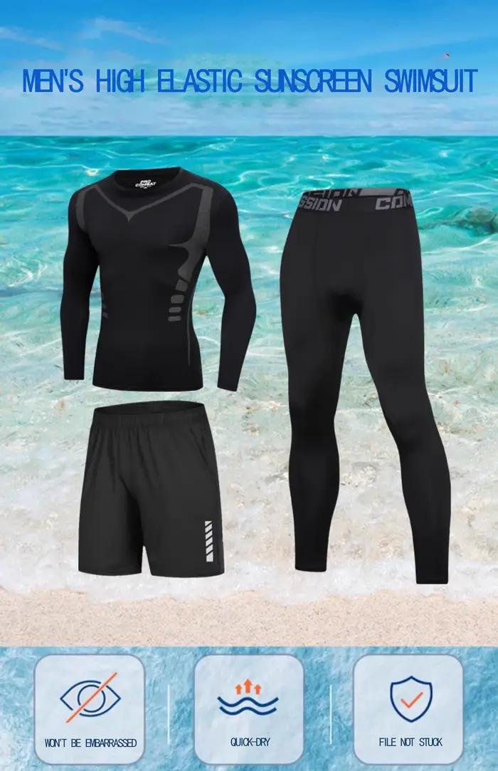 Maillot de bain homme protection solaire complète manches longues surf plongée apnée sport aquatique