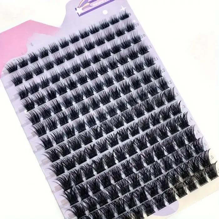 Faux cils en vison, 168 pièces, cils en grappe 0.07mm D Curling 9-16mm, mélange d'extensions de cils