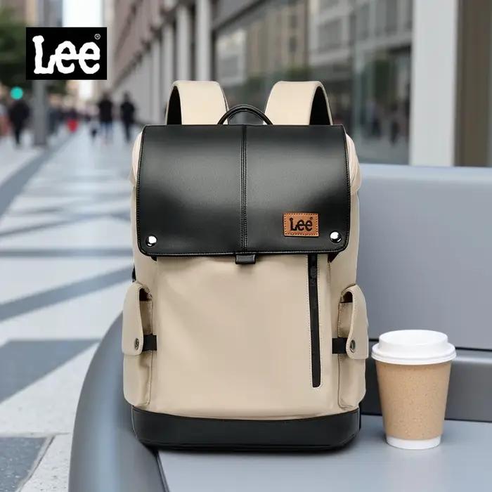 LEE nouveau Style coréen sac à dos en cuir à rabat femmes hommes grande capacité affaires banlieue v