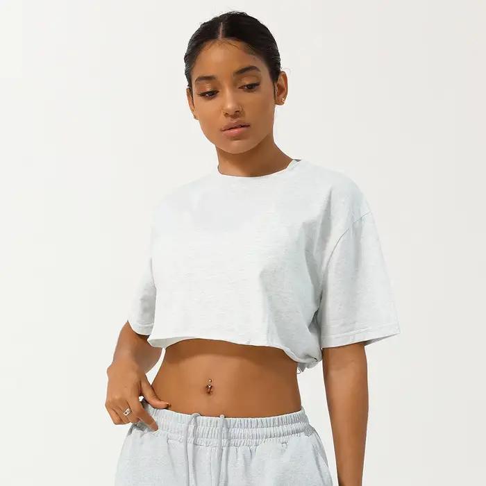 Haut court de Fitness pour femmes, chemise de course douce à manches courtes, vêtements de Yoga, T-S