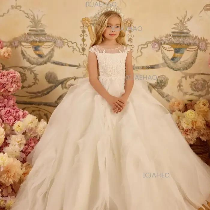 Nouvelle Robe de Princesse Blanche pour Filles 2026 – Modèle Enfant, Tenue de Cérémonie, Robe de Soi