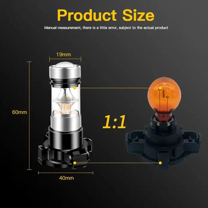 2 pièces voiture PY24W LED Canbus sans Hyper Flash ambre jaune pour BMW E90/E92 F10/F07 E83 X3 E70 X