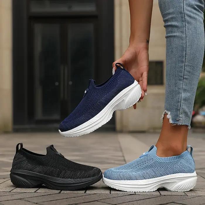 Femmes maille large dernière chaussure respirant doux baskets anti-dérapant résistant à l'usure en p