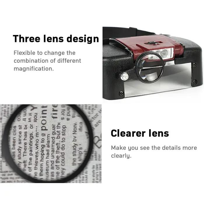 Lunettes avec loupe, entretien de montre, bandeau, loupe, Style de port pour la lecture, bijoux, out