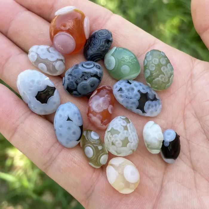 Agate Sardonyx Vert Naturel d'Alxa Gobi, Spécimen de Roche, Pierre de Guérison Énergétique, Décorati
