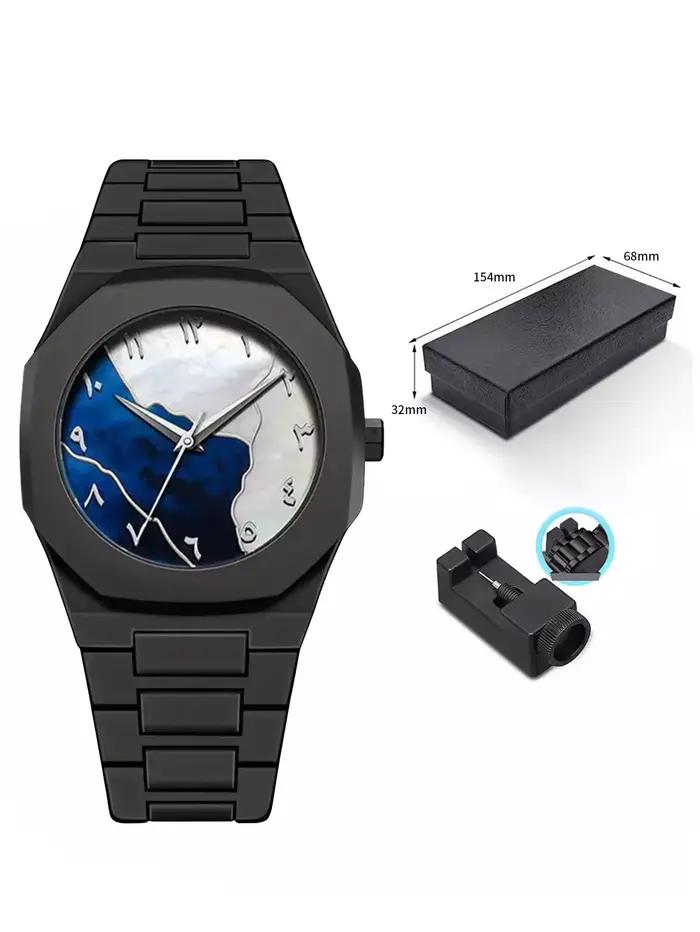 LUCKYFOXNew montres haut de gamme tendance pour hommes graffiti art montres à quartz