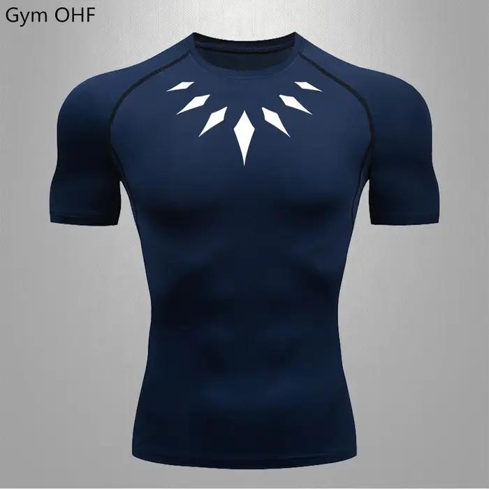 T-shirt de compression imprimé anime pour homme, idéal pour le fitness, le Jujitsu, l'entraînement,