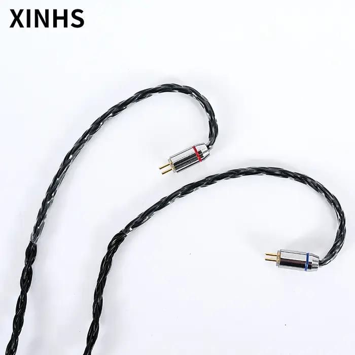 Câble de mise à niveau pour casque d'écoute HIFI 0.78, 2 broches, 16 brins 5N, argent plaqué cuivre