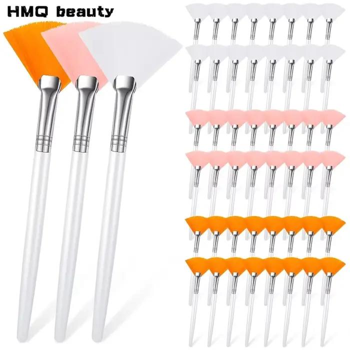 Brosses Faciales Pratiques en Forme d'Éventail, Applicateur de Masque Facial à Tête Plate, Doux et P